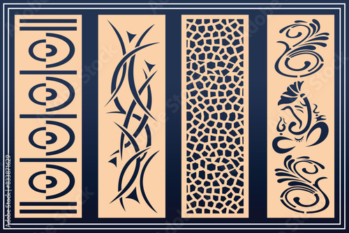 Mandir Side Jali Design for graphic and plywood, partition, foam, acrylic and CNC machine cutting.