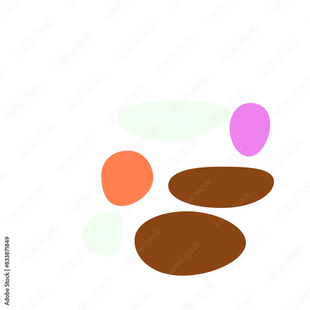 An abstract isolated retro boho oval shape design element. An abstract isolated retro boho oval shape design element.
