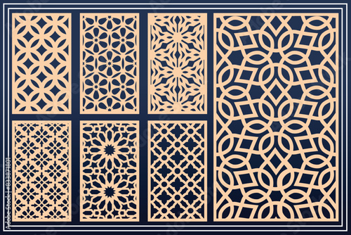 Mandir Side Jali Design for graphic and plywood, partition, foam, acrylic and CNC machine cutting.