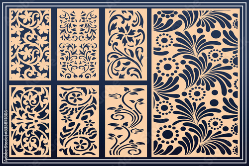 Mandir Side Jali Design for graphic and plywood, partition, foam, acrylic and CNC machine cutting.
