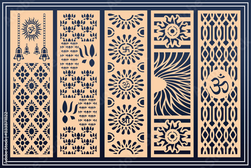 Mandir Side Jali Design for graphic and plywood, partition, foam, acrylic and CNC machine cutting.