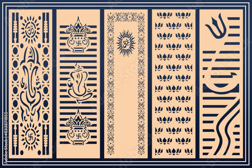 Om Jali design used for temples, Mandir. Om acrylic jali, corian jali and mdf jali.
