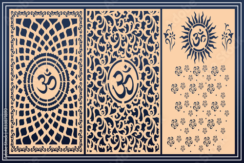 Om Jali design used for temples, Mandir. Om acrylic jali, corian jali and mdf jali.
