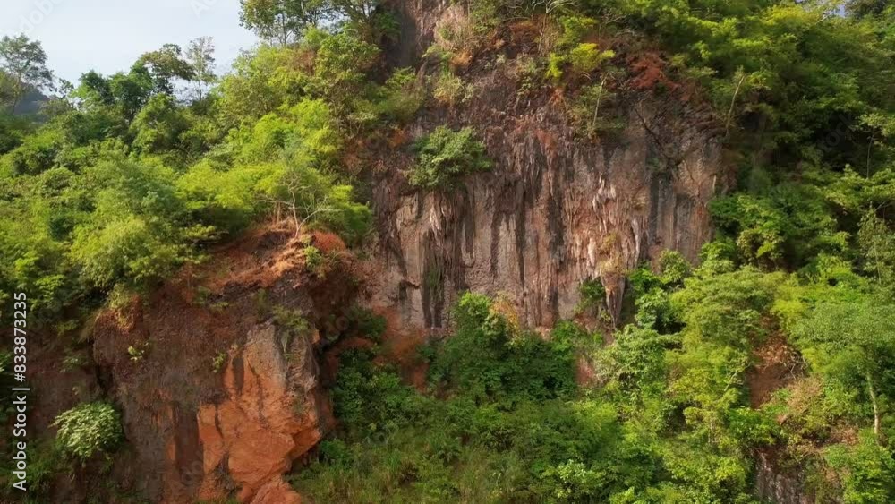 Aerial drone video, Mountains and rice fields of Vietnam at sunset. Lush green tropical rainforest landscape with misty mountains at dawn, Karst Mountains On Cat Ba Island, Halong Bay, Vietnam Aerial drone video, Mountains and rice fields of Vietnam at sunset. Lush green tropical rainforest landscape with misty mountains at dawn, Karst Mountains On Cat Ba Island, Halong Bay, Vietnam