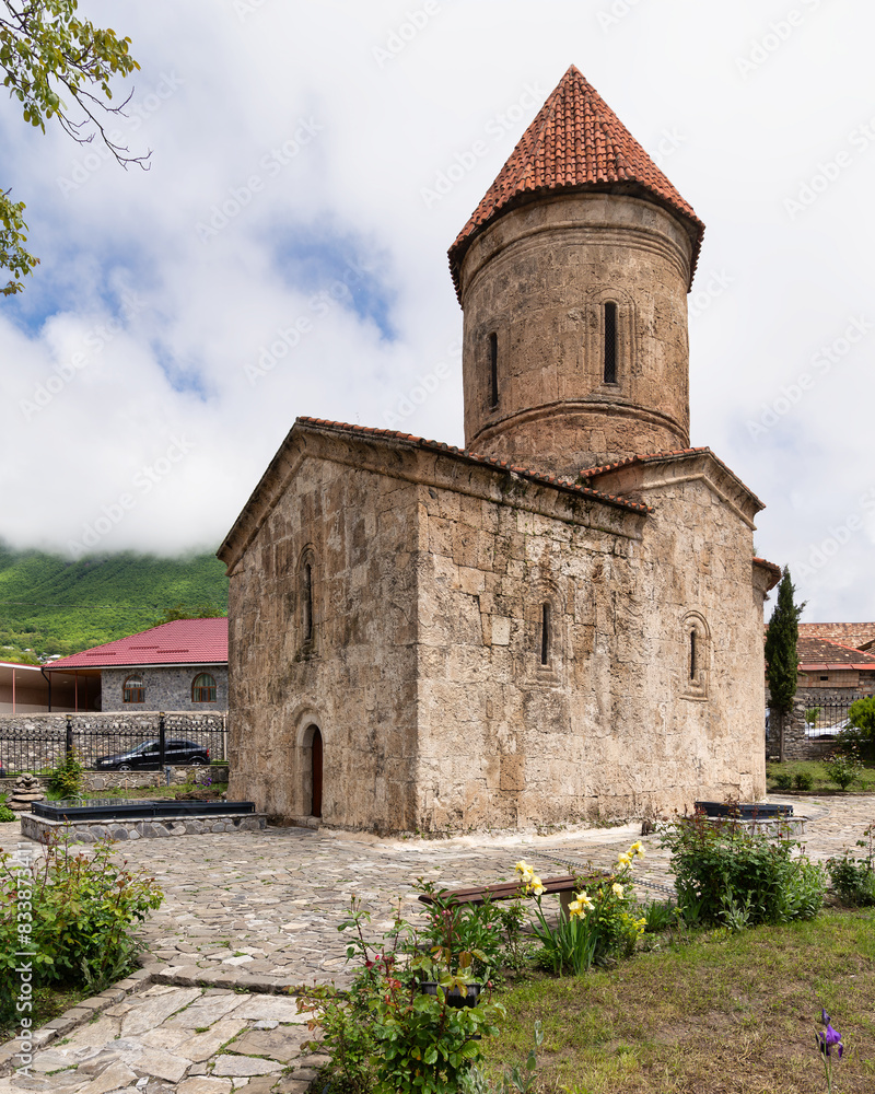 The Church of Kish, also known as the Church of Saint Elisha or Holy Mother of God Church, located in the village of Kish, Shaki, Azerbaijan. A prominent example of medieval architecture in the region The Church of Kish, also known as the Church of Saint Elisha or Holy Mother of God Church, located in the village of Kish, Shaki, Azerbaijan. A prominent example of medieval architecture in the region