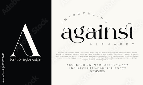 against vector alphabet font for logo design