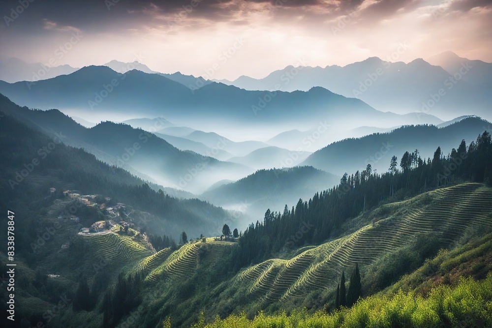 Fototapeta premium sunrise in the mountains