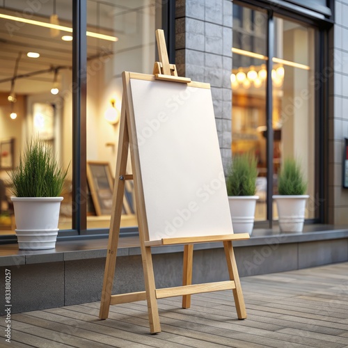 Wallpaper Mural shop sign on an easel mockup, blank signboard stand Torontodigital.ca