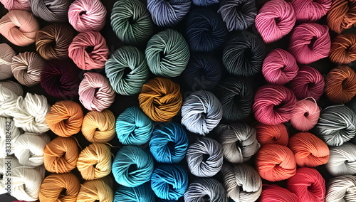 Assorted Skeins of Yarn in Various Colors photo