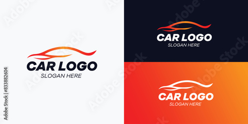 Orange gradient color car logo