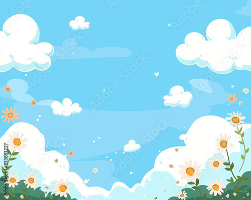 background with eggs and flowers