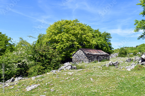 Lexardi shepherds' shelter in Itxina. Gorbeia (or Gorbea) Natural Park. Basque Country. Spain