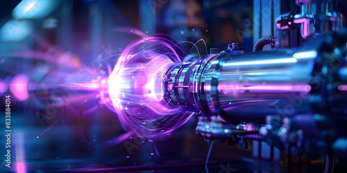 Advanced Energy Device Harnesses Nuclear Fusion for Sustainable Power. Concept Energy, Nuclear Fusion, Sustainable Power, Advanced Technology, Renewable Energy