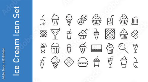Ice cream soda icon with editable vector.