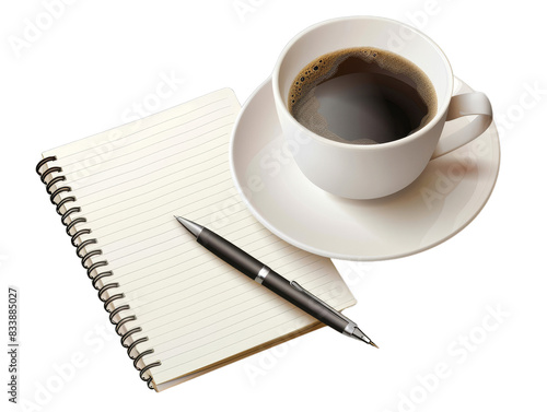 Coffee-Cup-Notebook-Pen-Transparent-Background
