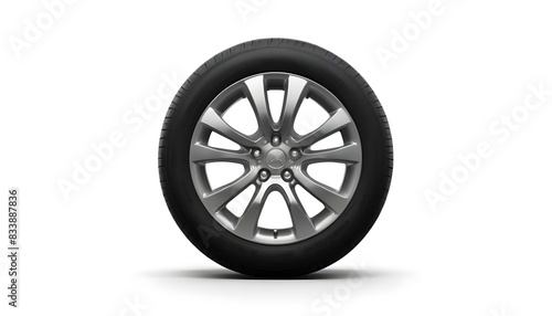 silver alloy wheel with a black tire © Studio Art