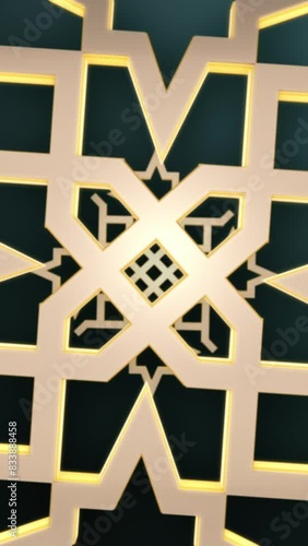 Luxury Gold Islamic Pattern On Dark Background Vertical