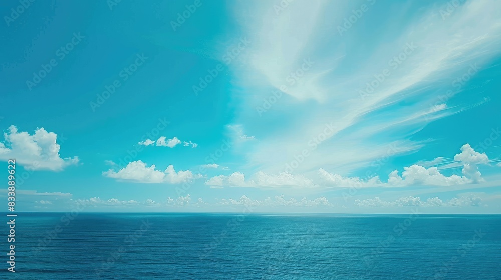 Obraz premium Blue Ocean and Sky Blue