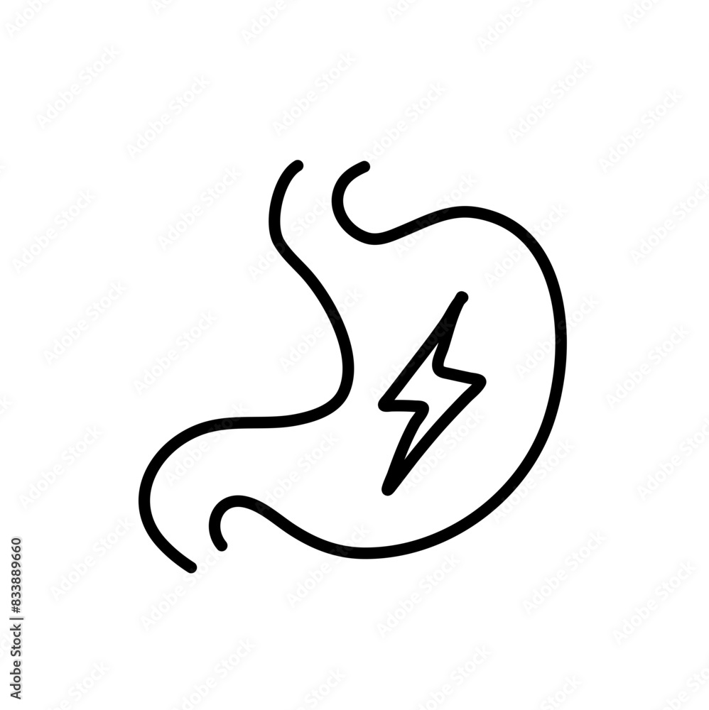 Obraz premium Flatulence and Indigestion Icon