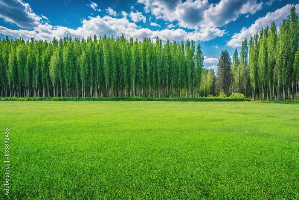 Obraz premium green grass and blue sky