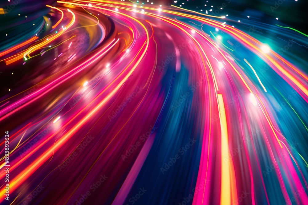 Abstract background with streams of light trails. AI generative Abstract background with streams of light trails. AI generative