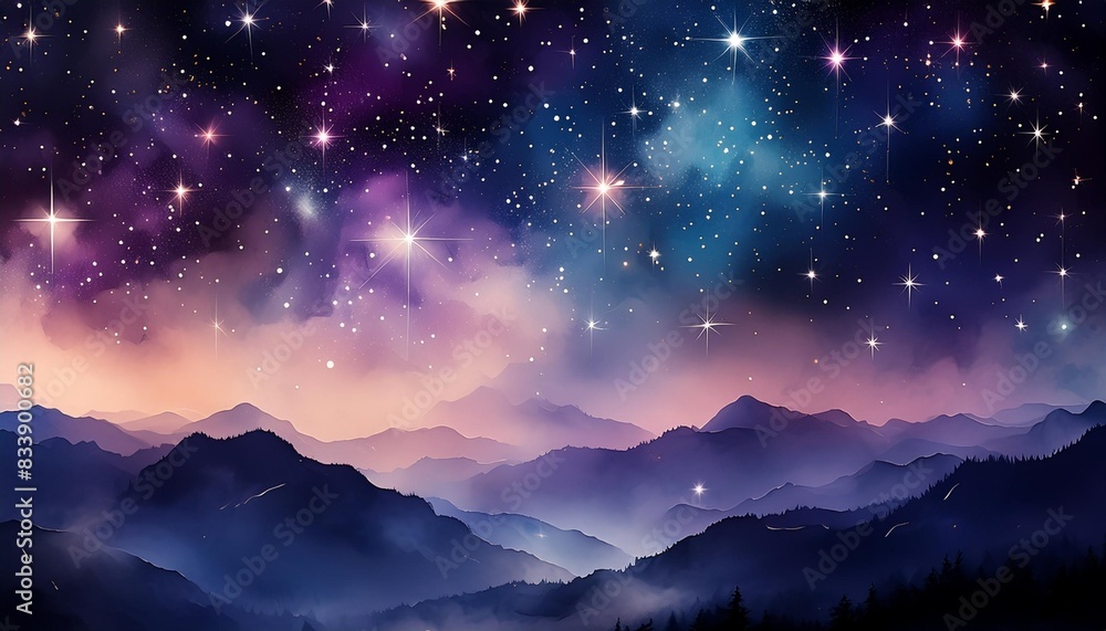 abstract watercolor background with stars