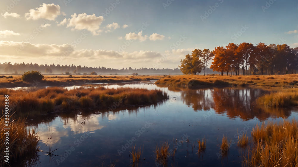Obraz premium an autumn marshland