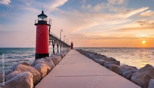 manistique breakwater lighthouse photo