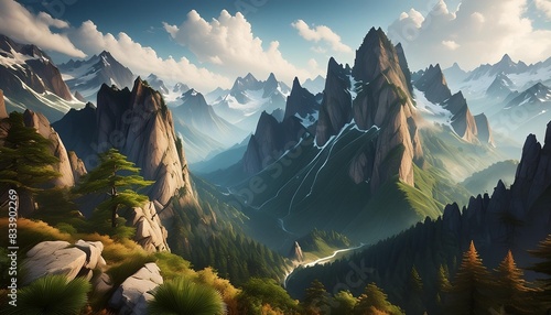 dragons lair rugged grandeur of towering mountains fierce crags and treacherous cliffs photo