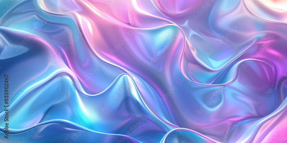 Obraz premium Abstract design, background with flowing curved lines, sky blue and purple colors transitioning smoothly, swirling iridescent shapes, colorful and fluid illustration, contemporary design