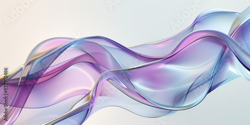 Abstract design, background with flowing curved lines, sky blue and purple colors transitioning smoothly, swirling iridescent shapes, colorful and fluid illustration, contemporary design