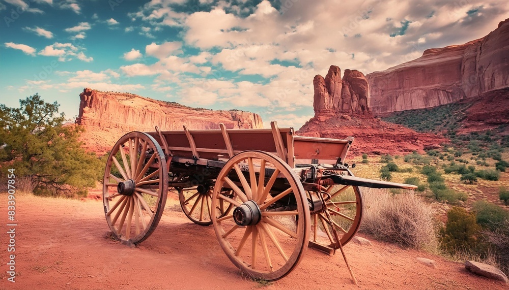 old wagon at capitol reef national park