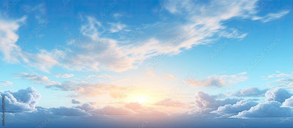 Evening background with sunlight, blue sky, and a copy space image. Evening background with sunlight, blue sky, and a copy space image.