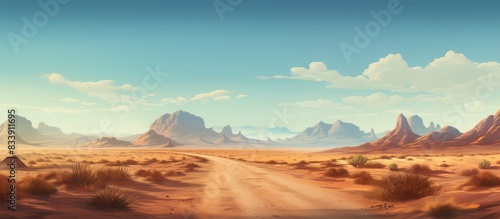 Desert road section with copy space image.