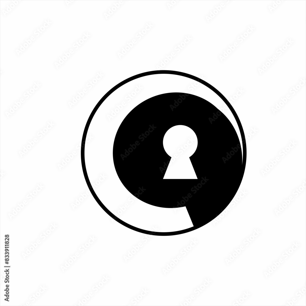 Unique simple letter C vector logo design with keyhole. Suitable for use as a cyber security logo. Unique simple letter C vector logo design with keyhole. Suitable for use as a cyber security logo.