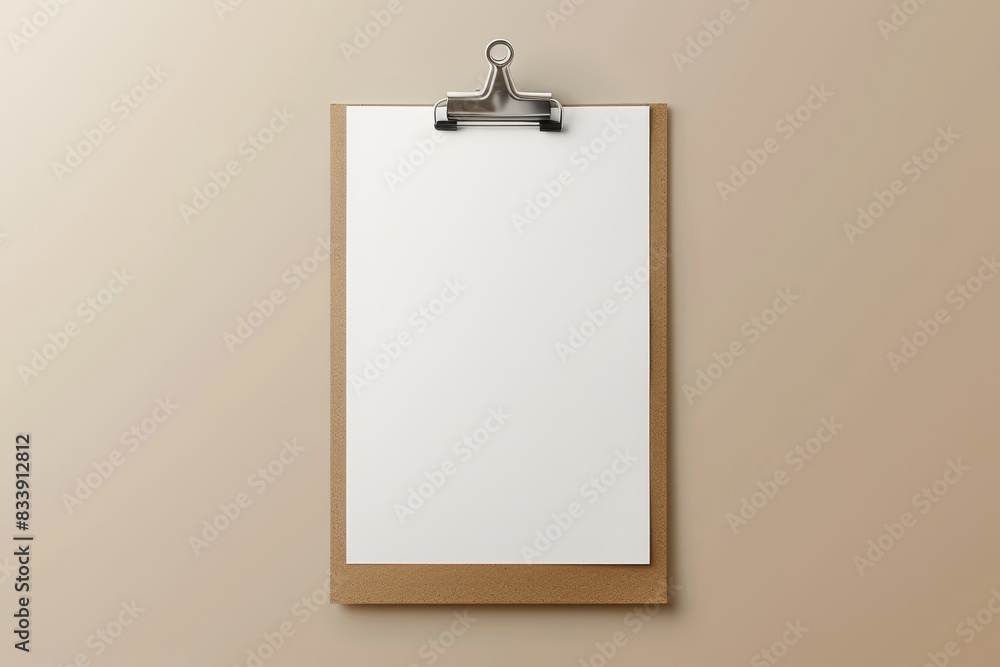 blank clipboard on a beige background
blank clipboard on a beige background