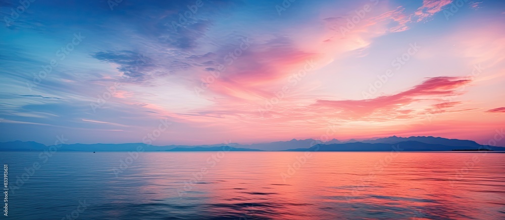 Fototapeta premium Twilight sky over the sea with copy space image.
