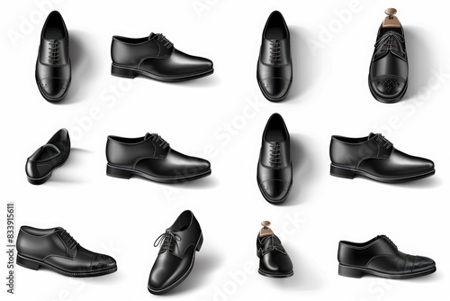 Different styles and designs of men's shoes, great for fashion or lifestyle use photo