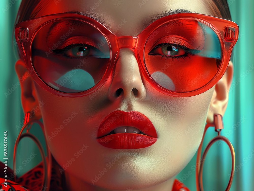 Retro style pastel colors summer background. Fashion woman wearing big sunglasses. Retro style pastel colors summer background. Fashion woman wearing big sunglasses.