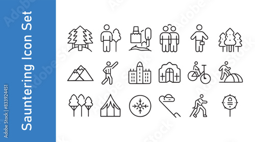 Sauntering icon set 