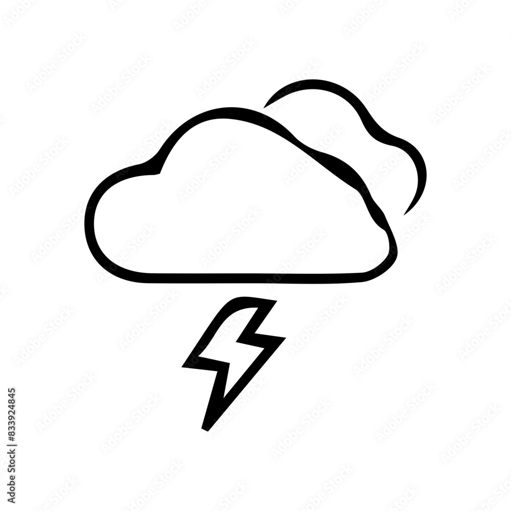 outline single icons related to weather. Clouds lighting effect - Vector Stock Collection. Editable stroke icon. Vector illustration outline single icons related to weather. Clouds lighting effect - Vector Stock Collection. Editable stroke icon. Vector illustration