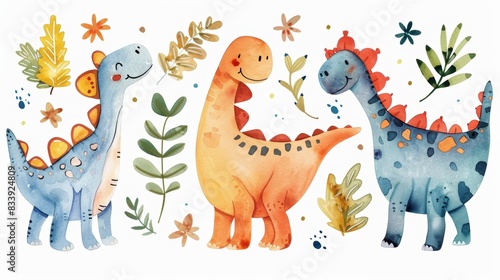 Whimsical Dinosaur Illustrations for Kids' Designs Generative AI © Peter