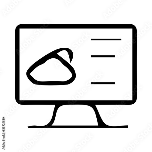 outline single icons related to weather, monitor, screen, computer Linear icon collection. Editable stroke icon. Vector illustration