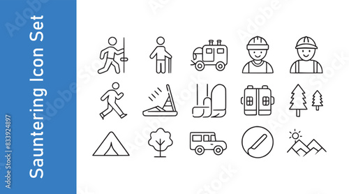 Sauntering icon set 