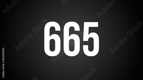 Number counter 1 to 1000 progress indicator 2d animation black background