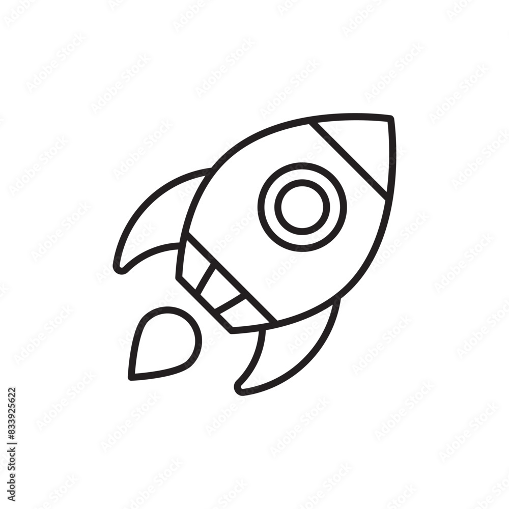 Spaceship icon design with white background stock illustration