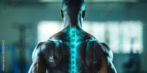 Anatomy of the Human Back Muscles: A Rear View. Concept Anatomy, Human Back, Muscles, Rear View, Physiology photo