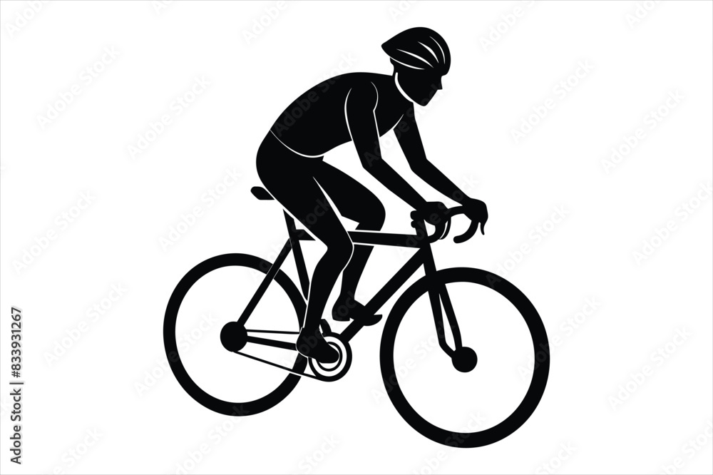 Naklejka premium silhouette of a person riding a bicycle