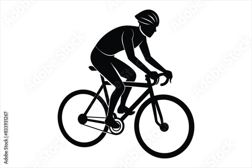 silhouette of a person riding a bicycle