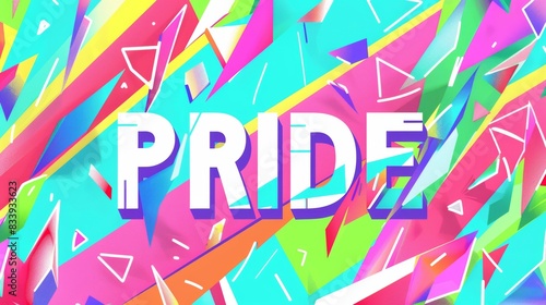 Vibrant Pride Celebration Poster with Geometric Shapes Generative AI